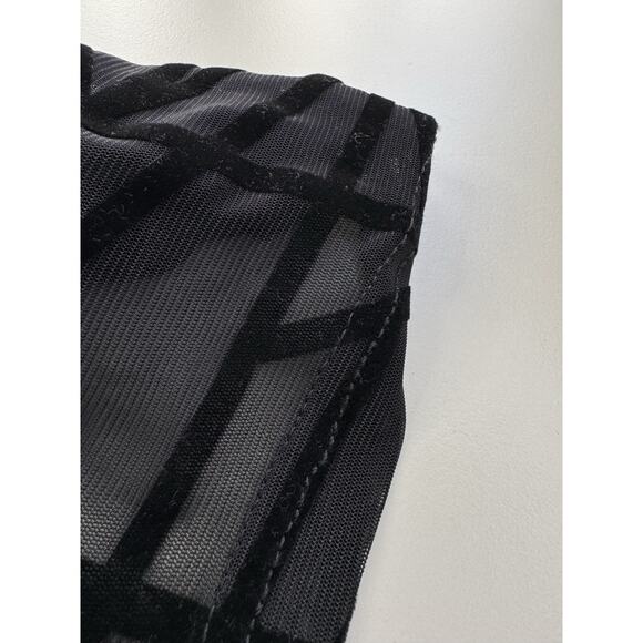 Women’s Sheer Velvet Burnout Bodycon Dress Size Small Black Y2K 90s EDM Rave - Picture 13 of 14